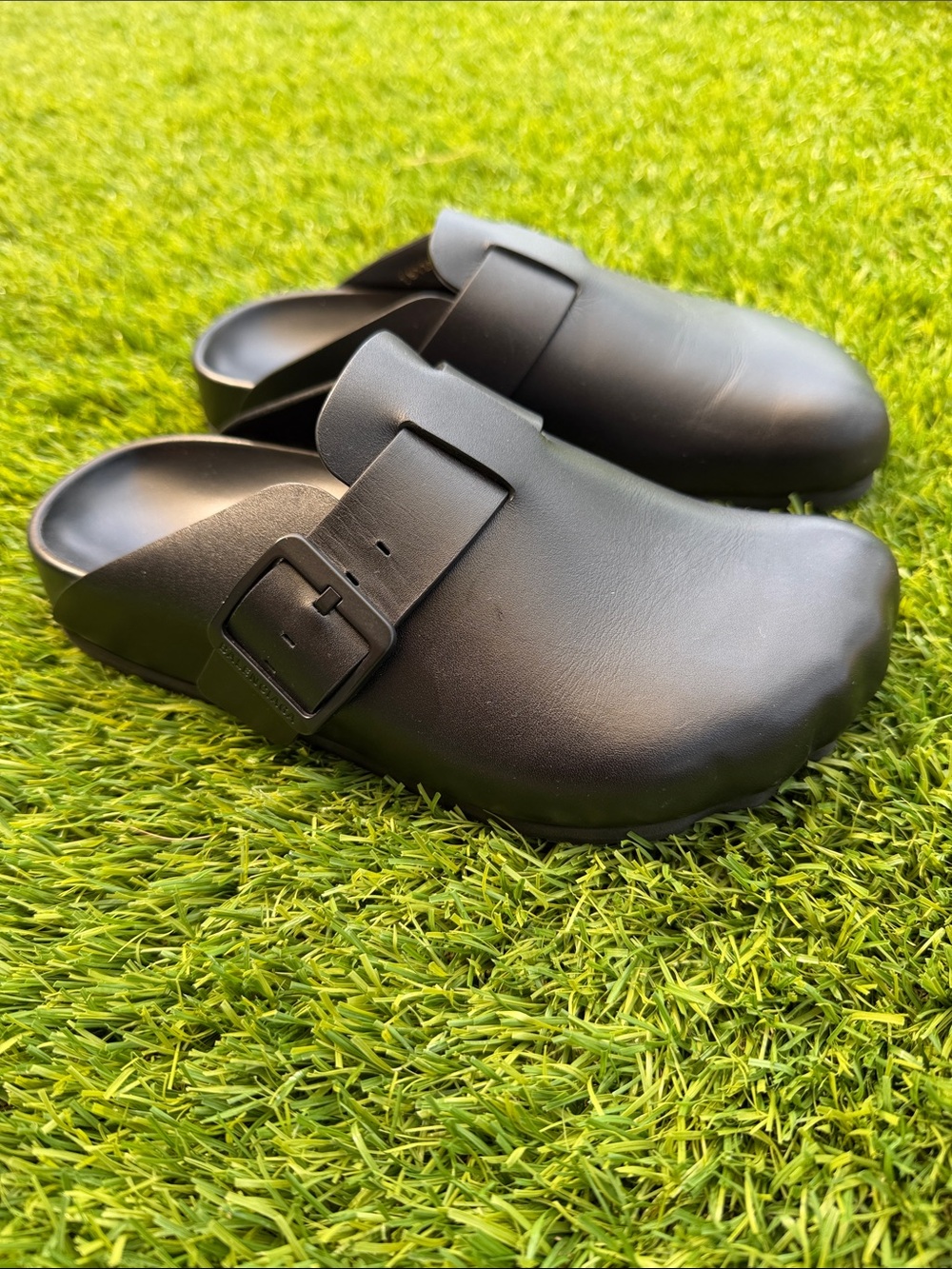 Balenciaga Black Slip-On Buckle Clogs